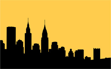 Obraz premium Horizontal illustration of big city with roofs of houses and sky