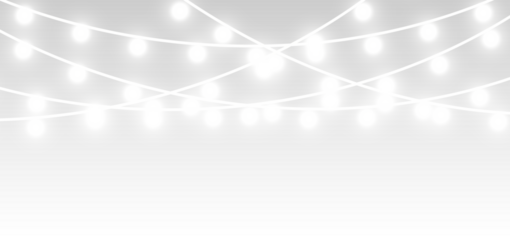 png pure white Christmas garland with sparkling holiday illumination
