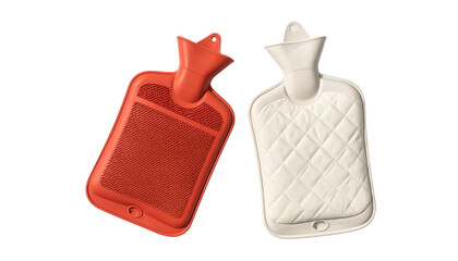  Comfort hot water bottles collection, dual styles isolated on transparent background