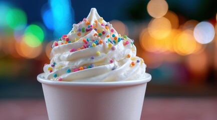 Whipped Cream Dessert with Colorful Sprinkles