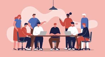 Diverse team collaborating in a modern meeting Business communication teamwork innovation