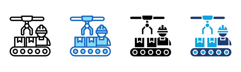 Production icon Multi Style Vector Illustration