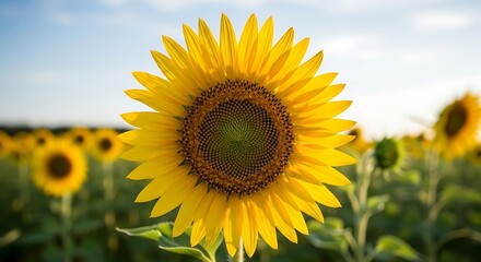 Obraz premium Bright Sunflower in Field.