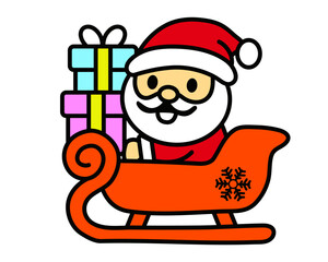 そりに乗ったサンタクロースのイラスト
