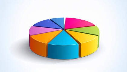 Obraz premium Colorful Pie Chart Diagram