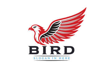 Red and Black Bird Logo Vector – Stylized Flying Bird with Bold Typography for Branding, Business Identity, Tech, and Nature Design
