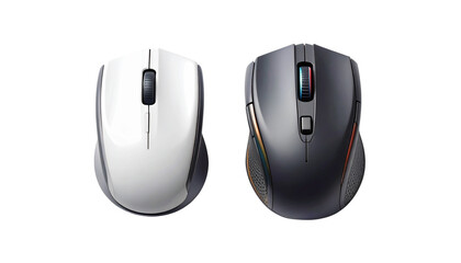 Modern mouse collection, dual designs isolated on transparent background