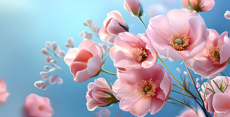 Blossoming pink flowers create a dreamy, elegant vibe