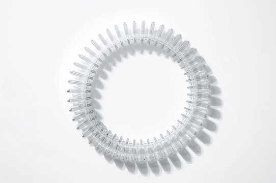 Circular Arrangement of Glassware Viewed from Above on a White Surface