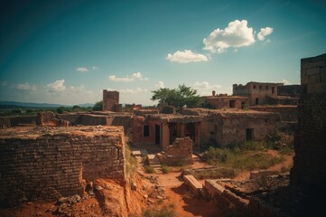 Exploring the remains of a historic ancient settlement