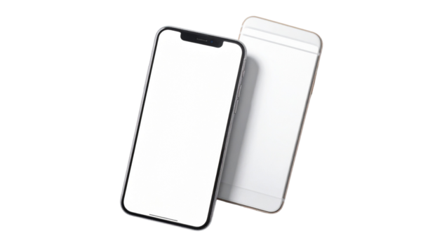 Modern phone collection, dual styles isolated on transparent background - Powered by Adobe