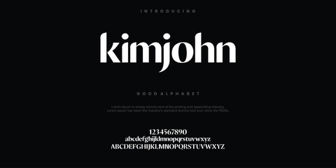 Kimjohn Modern minimal abstract alphabet fonts. Typography technology, electronic, movie, digital, music, future, logo creative font. vector illustration