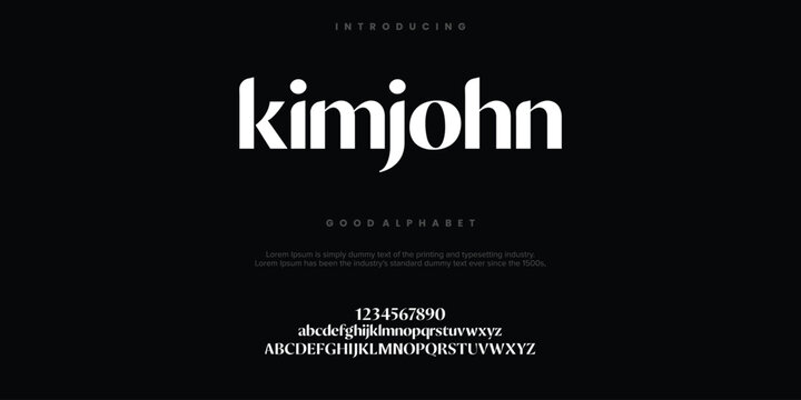 Kimjohn Modern minimal abstract alphabet fonts. Typography technology, electronic, movie, digital, music, future, logo creative font. vector illustration