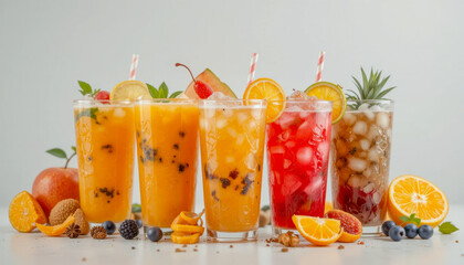Refreshing Tropical Cocktails with Fresh Fruits