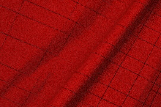 Detailed view of red tartan cloth featuring scattered white crosses and vibrant yellow highlights. Ideal for upholstery and soft furnishing applications. Continuous pattern background. - Powered by Adobe