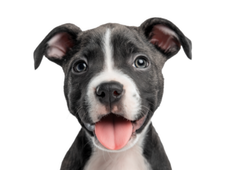 Puppy face isolated, little pet puppy, young puppy face close-up, happy cute smiling pet dog, adorable puppy portrait, isolated on a transparent background, professional pet photography