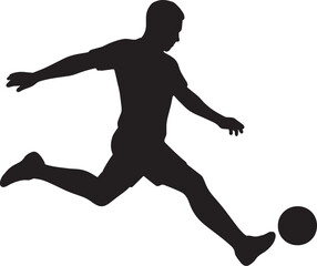 Obraz premium Soccer Player Silhouette Vector – Mid-Air Kick Action in Ultra HD