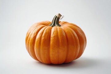 Obraz premium Bright orange gourd isolated on a clean white surface