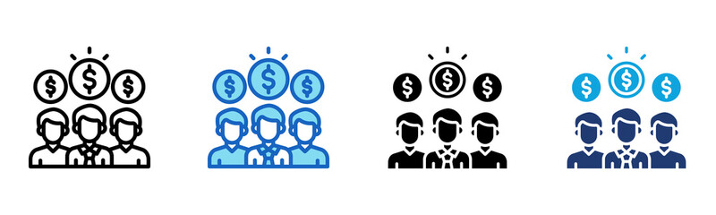 Investor Group icon Multi Style Vector Illustration