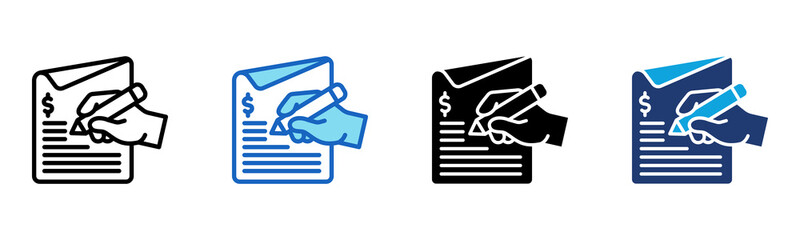 Contract icon Multi Style Vector Illustration