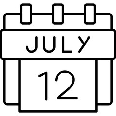 12th July Date Icon