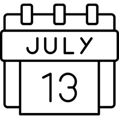 13th July Date Icon