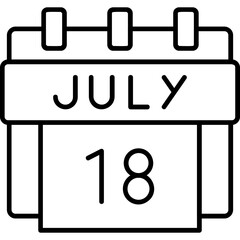 18th July Date Icon