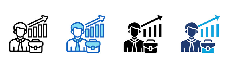 Business Development icon Multi Style Vector Illustration