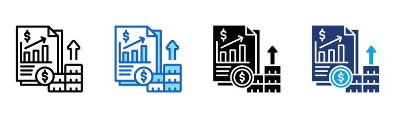 Business Profit icon Multi Style Vector Illustration