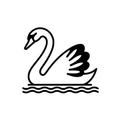 Obraz premium Elegant swan gliding gracefully on rippling water, a symbol of beauty and serenity, perfect for design