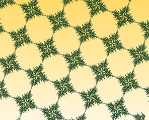 seamless pattern of cactus icons arranged in geometric grid on yellow background, abstract modern texture for design, wallpaper, and fabric