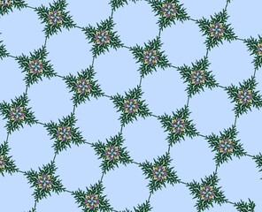 soft light blue background with repeating cactus icons, seamless minimal design for decoration and wallpaper