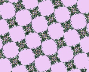 seamless soft pink pattern with cactus icons, minimal tropical abstract background for design and packaging
