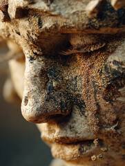 Time Crumbles: Human Statue Turning to Sand in Desert Hourglass