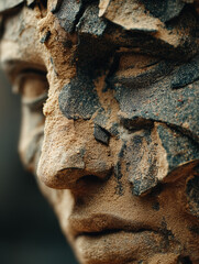 Time Crumbles: Human Statue Turning to Sand in Desert Hourglass