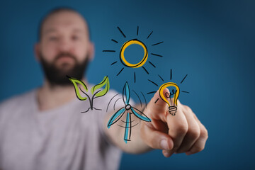 Sustainable energy concept.  Eco-friendly solutions.  Innovation for a better future.