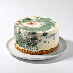 Spoiled cake with mold