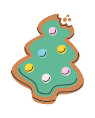 Christmas tree gingerbread cookies pastry