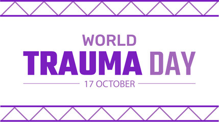World Trauma Day banner design, clean and simple linning style on white background, perfect for posters, flyers, and digital use illustration