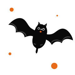 Black bat in vector style