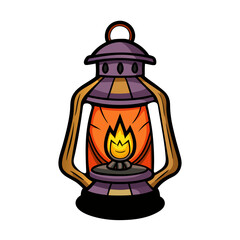 Illustration of a Halloween lantern with the warm glow of a candle