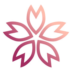 Sakura Flower Gradient Outline Illustration