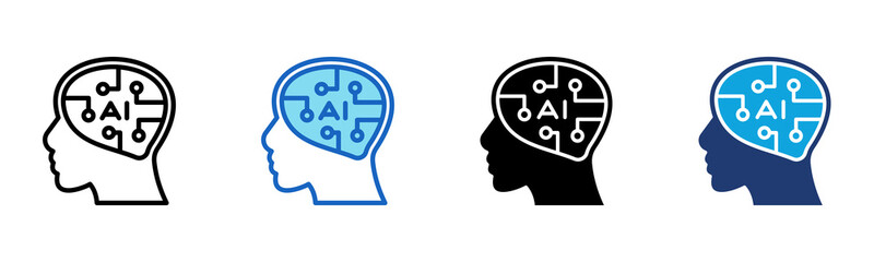 Artificial Intelligence icon Multi Style Vector Illustration
