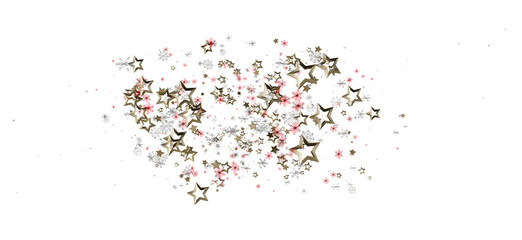 Abstract star confetti background. Perfect for holiday designs, New Year celebrations, or festive concepts. Isolated on white for easy use and d