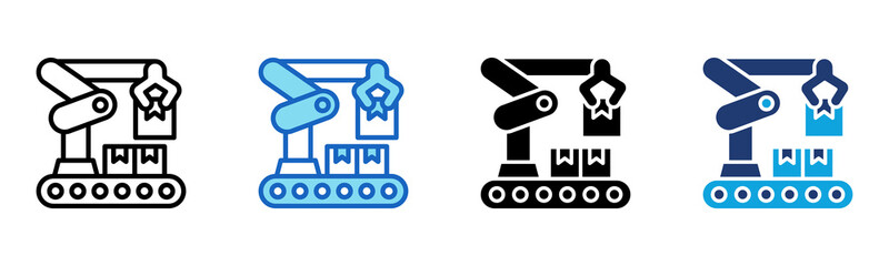 Obraz premium Robotic Arm icon Multi Style Vector Illustration