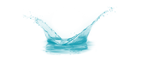 Close up of water splash with ripples on a white background transparent png