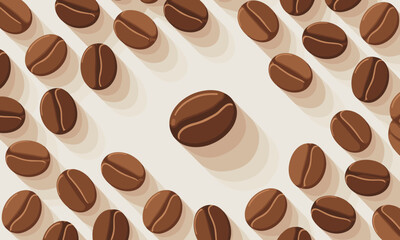 Obraz premium Delicious coffee beans scattered on a bright surface, perfect for a cafe menu or coffee shop promotion