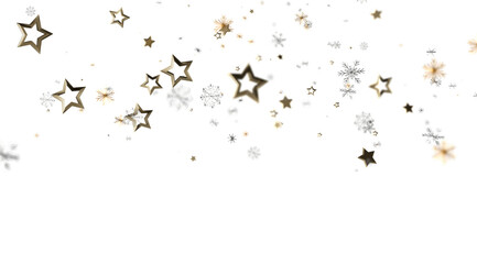 Elegant winter design with gold stars and snowflakes. Perfect for holidays, celebration, and winter themes.