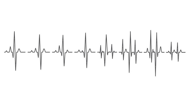 Continuous ecg electrocardiogram heartbeat line graph medical healthcare science vector