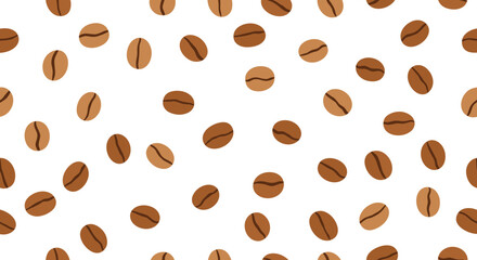 Fototapeta premium Coffee beans seamless pattern for vibrant cafe branding and professional food packaging designs and backgrounds